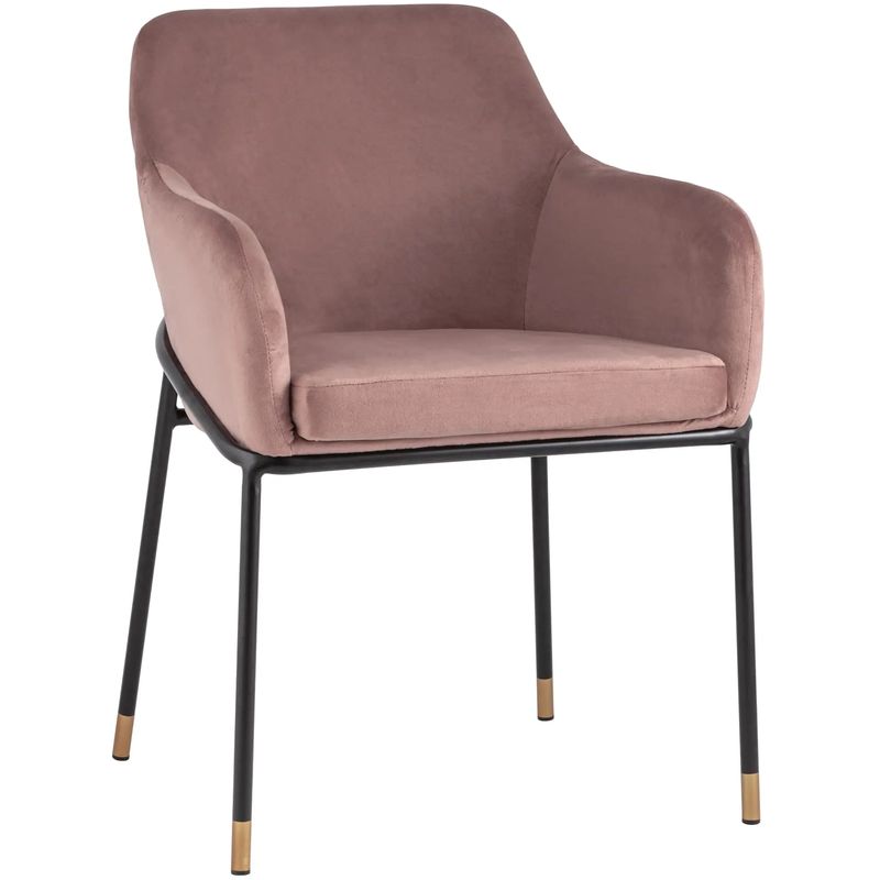 Стул Sandra Chair Пыльно-Розовый Велюр Розовый пастельный Черный Стул Sandra Chair Пыльно-Розовый Велюр Розовый пастельный Черный в Твери | Loft Concept