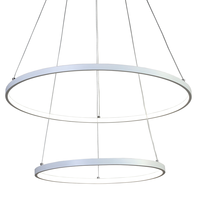 Люстра Ring Horizontal Double white 60+40 Белый Люстра Ring Horizontal Double white 60+40 Белый в Твери | Loft Concept