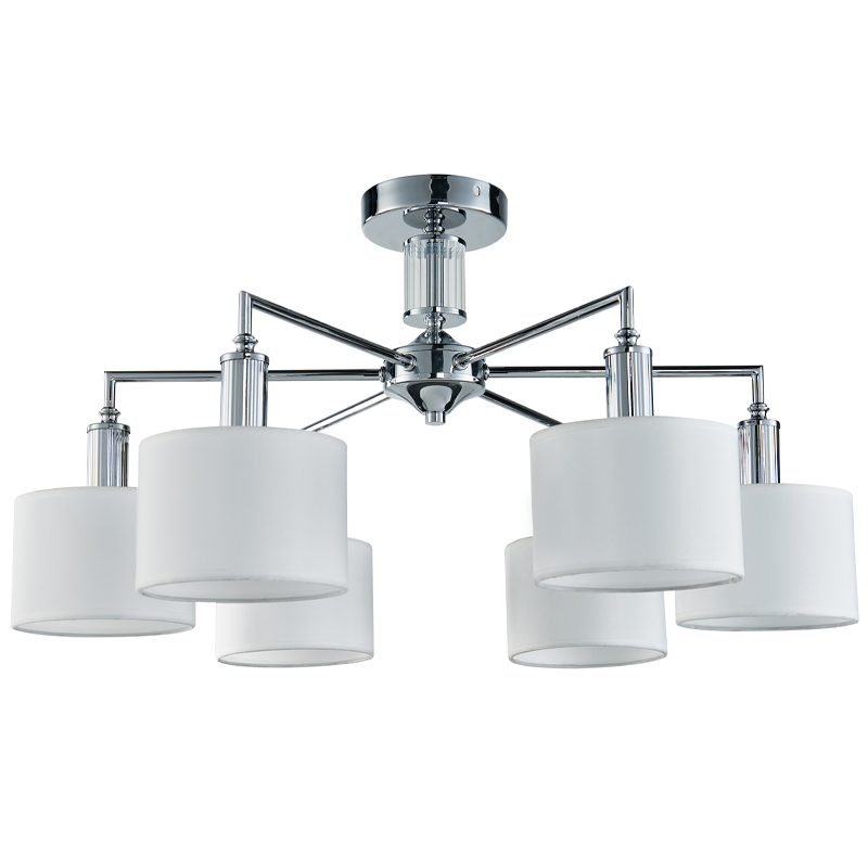 Люстра Laurent Chandelier white 65 Хром Белый Прозрачный Люстра Laurent Chandelier white 65 Хром Белый Прозрачный в Твери | Loft Concept