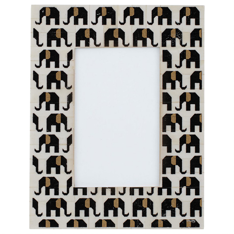 Фоторамка кость Indian Elephants Bone Inlay photo frame Черно-белый в Твери | Loft Concept 