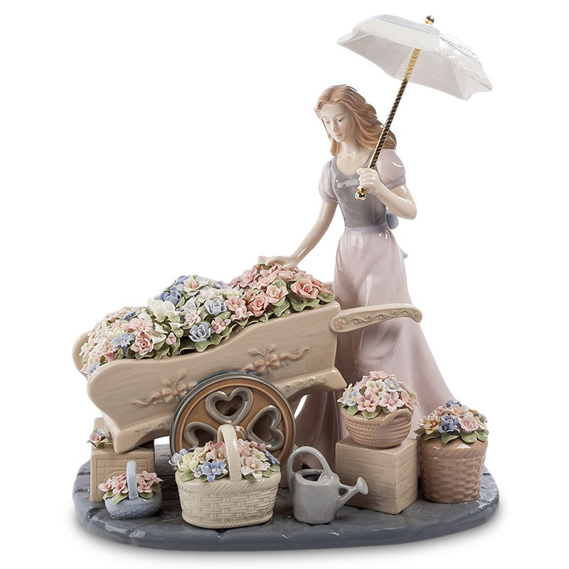 Статуэтка фарфоровая Девушка с цветами Charming Statuette Белый Розовый Серо-голубой Зеленый Бежевый Серый Статуэтка фарфоровая Девушка с цветами Charming Statuette Белый Розовый Серо-голубой Зеленый Бежевый Серый в Твери | Loft Concept