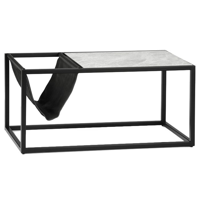 Кофейный стол Magazines Marble Серый (Gray) Черный матовый Кофейный стол Magazines Marble Серый (Gray) Черный матовый в Твери | Loft Concept