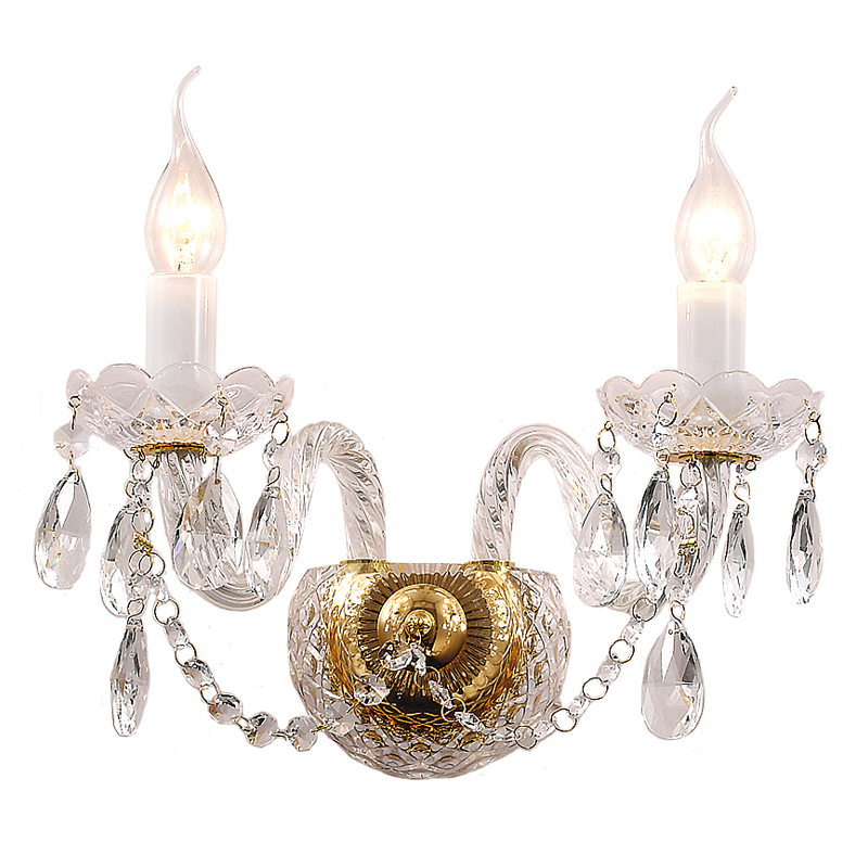 Бра Melisa Sconce Double Глянцевое золото Прозрачный Бра Melisa Sconce Double Глянцевое золото Прозрачный в Твери | Loft Concept
