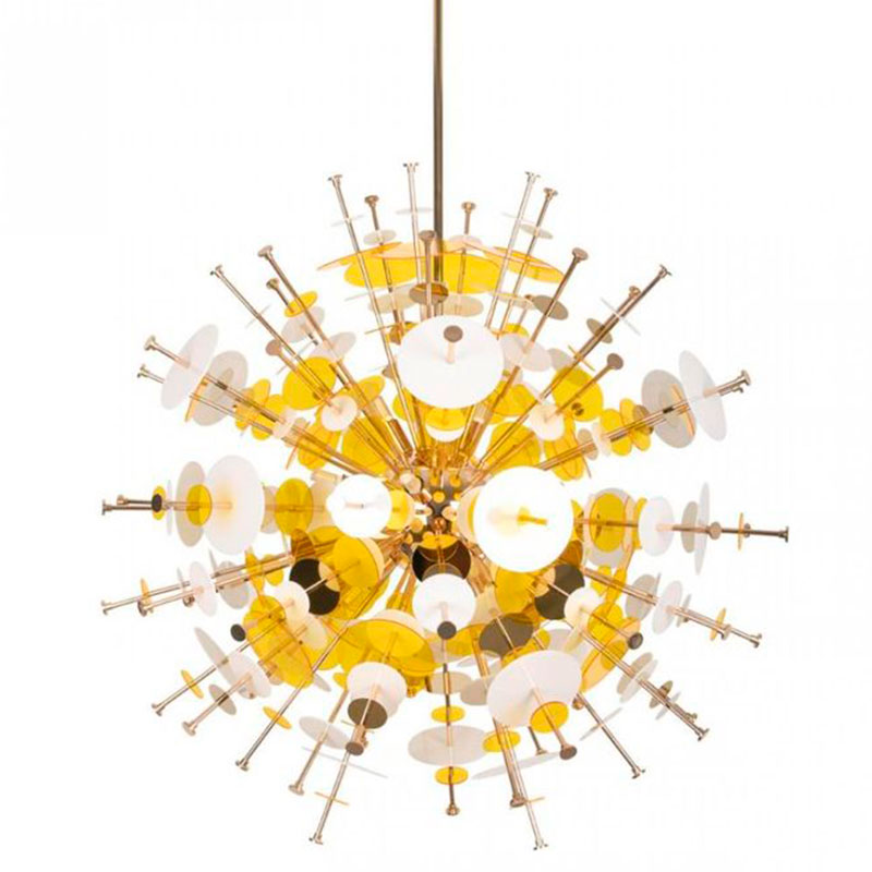 Люстра Dandelion Yellow диаметр 78 Золотой Желтый Белый Люстра Dandelion Yellow диаметр 78 Золотой Желтый Белый в Твери | Loft Concept