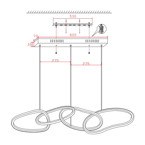 Люстра подвесная с 4-мя асимметричными кольцами золотого цвета Ring Horizontal Люстра подвесная с 4-мя асимметричными кольцами золотого цвета Ring Horizontal в Твери
