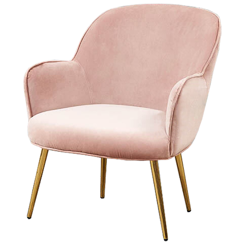 Кресло Waldeck Chair Light pink Розовый пастельный Глянцевое золото Кресло Waldeck Chair Light pink Розовый пастельный Глянцевое золото в Твери | Loft Concept