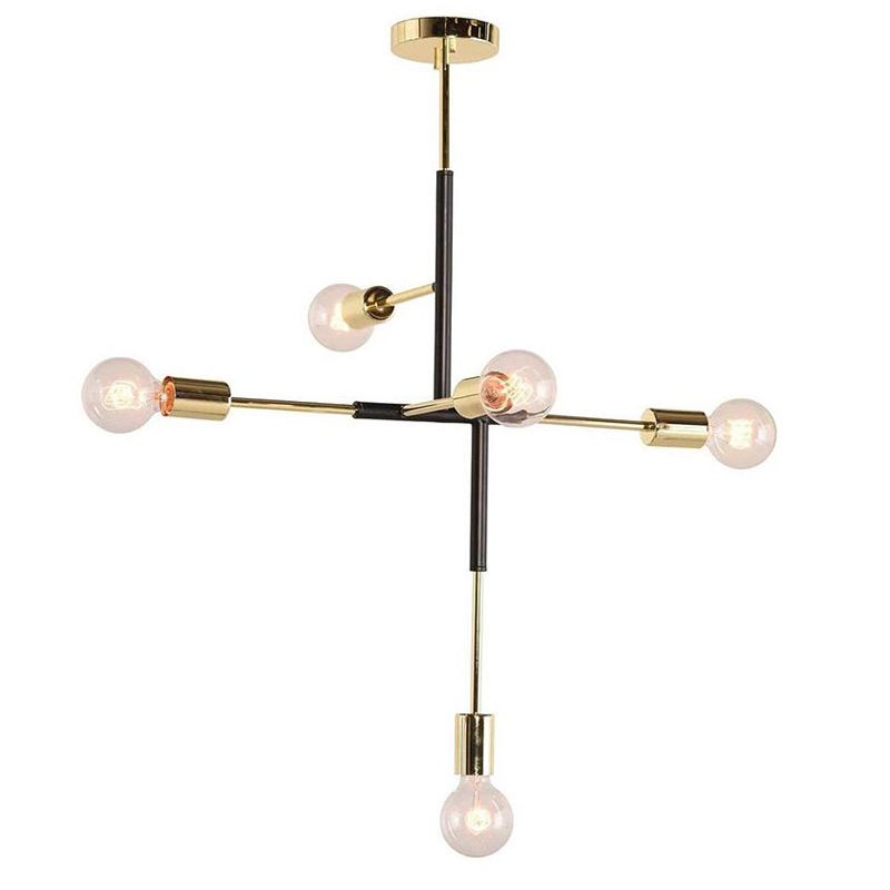 Люстра Atomium Chandelier black Золотой Черный в Твери | Loft Concept 