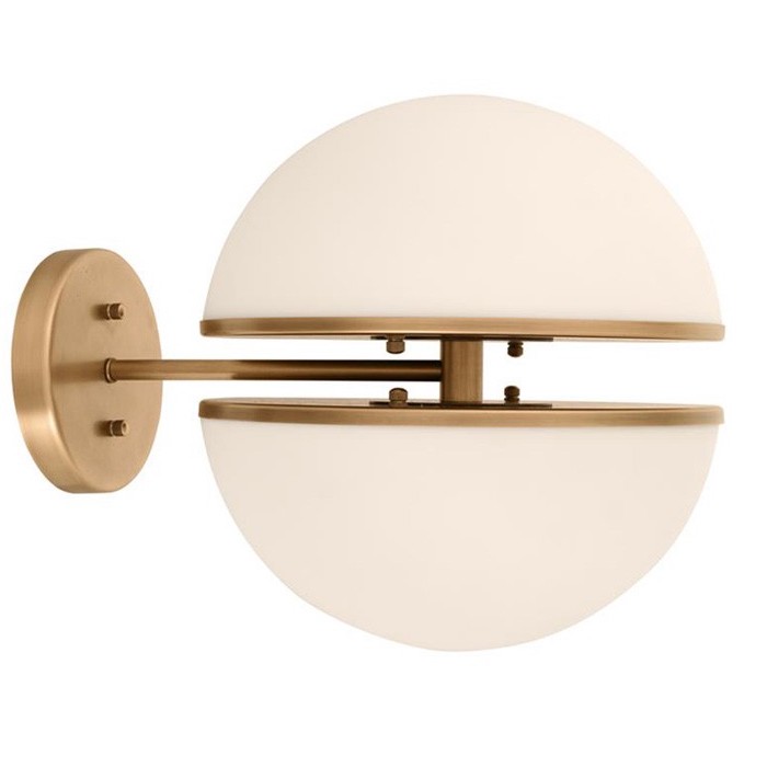 Бра Halves Sconces Белое матовое стекло Латунь Бра Halves Sconces Белое матовое стекло Латунь в Твери | Loft Concept