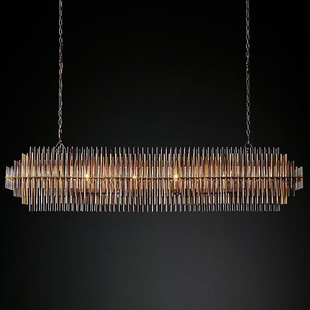 Люстра Restoration Hardware Emile Linear Chandelier Латунь Античная полированная Прозрачный Оловянный Темная бронза Люстра Restoration Hardware Emile Linear Chandelier Латунь Античная полированная Прозрачный Оловянный Темная бронза в Твери | Loft Concept