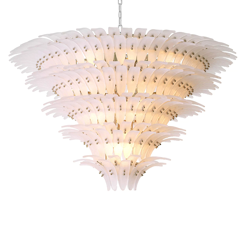 Люстра Philipp Plein Chandelier Bel Air XL Белая Хром Белое матовое стекло Люстра Philipp Plein Chandelier Bel Air XL Белая Хром Белое матовое стекло в Твери | Loft Concept