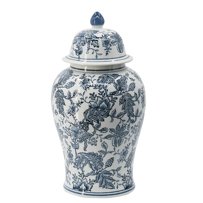 Ваза с крышкой Oriental Ornament Vases Белый Синий Ваза с крышкой Oriental Ornament Vases Белый Синий в Твери | Loft Concept