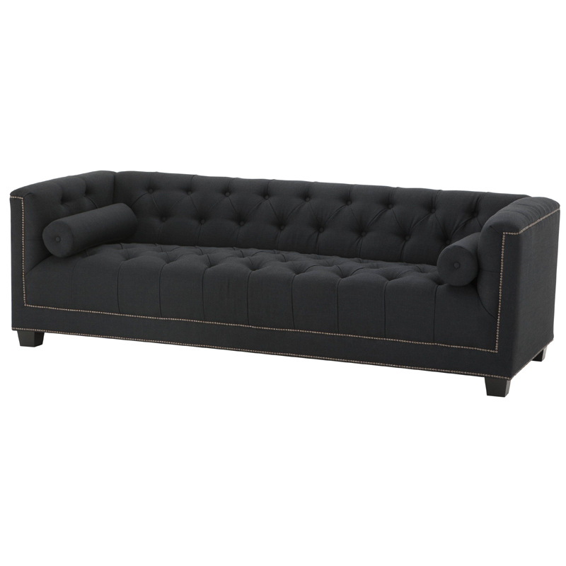 Диван Eichholtz Sofa Paolo black Черный Коричневый Диван Eichholtz Sofa Paolo black Черный Коричневый в Твери | Loft Concept