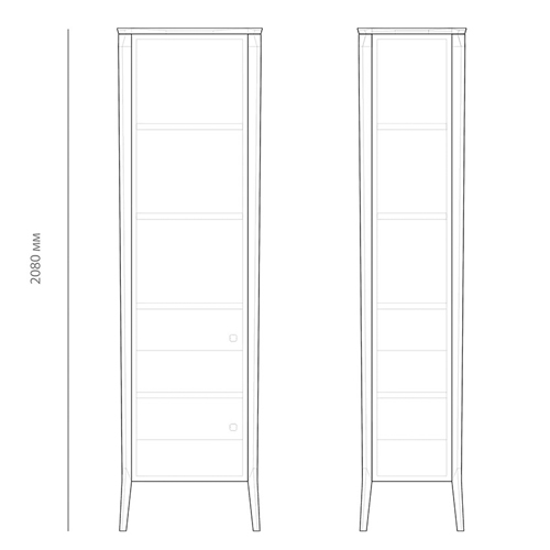 Витрина левая из массива дуба с 5-ю полками и 2-мя ящиками Tasteful Furniture в Твери