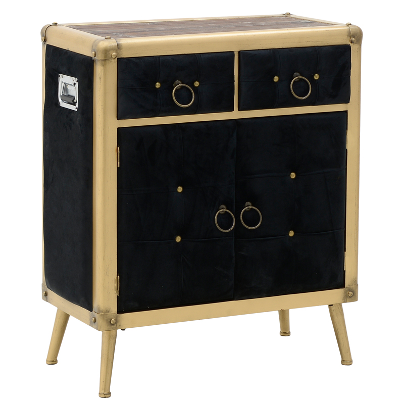 Комод с текстильной обивкой Jokum Chest of Drawers Черный Черный Золотой Комод с текстильной обивкой Jokum Chest of Drawers Черный Черный Золотой в Твери | Loft Concept