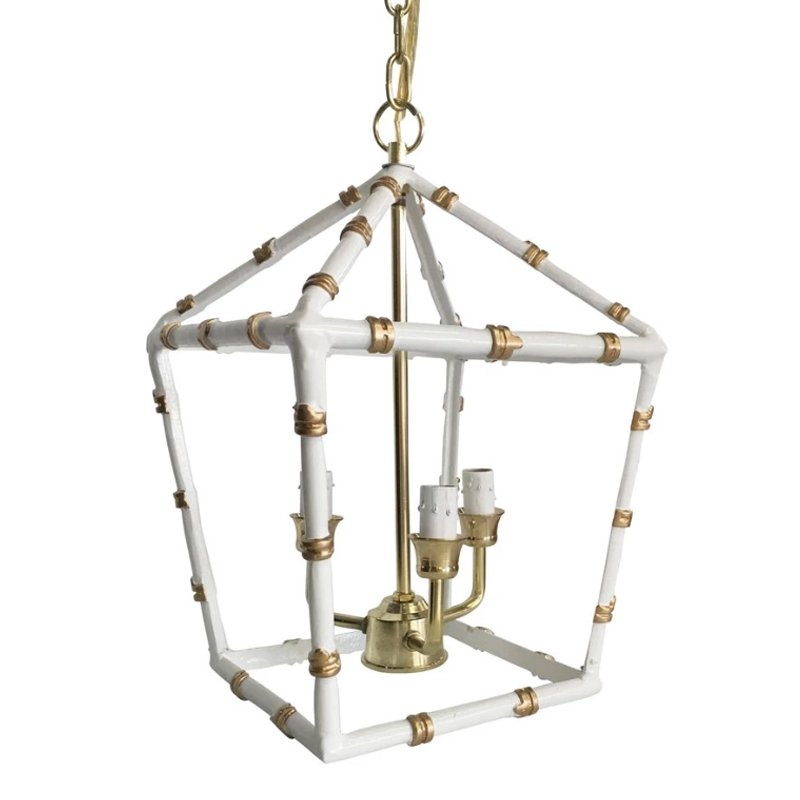 Светильник Bamboo Lantern White Белый Золотой Светильник Bamboo Lantern White Белый Золотой в Твери | Loft Concept