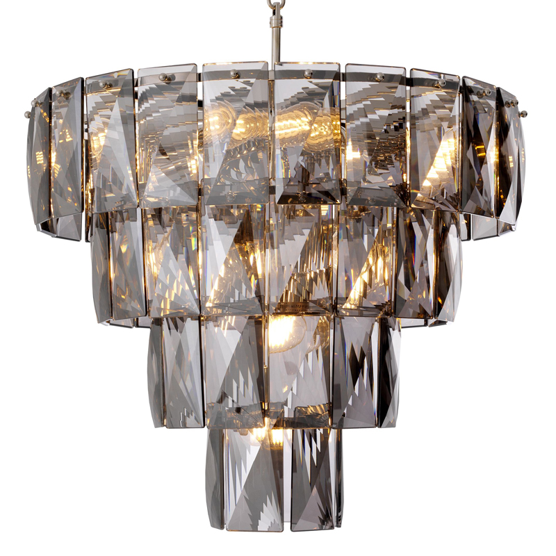 Люстра Eichholtz Chandelier Amazone S smoke Никель Стекло Смок Люстра Eichholtz Chandelier Amazone S smoke Никель Стекло Смок в Твери | Loft Concept