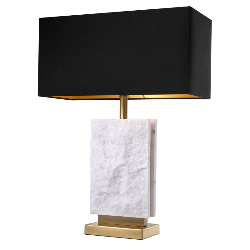 Настольная лампа Eichholtz Table Lamp Charleston Латунь Античная полированная Белый Черный Настольная лампа Eichholtz Table Lamp Charleston Латунь Античная полированная Белый Черный в Твери | Loft Concept
