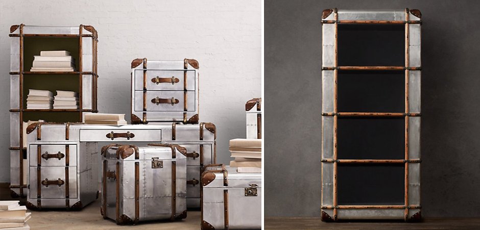 RH Richards Polished Aluminum Shelving Bookcase RH Richards Polished Aluminum Shelving Bookcase - Loft-Concept в Твери