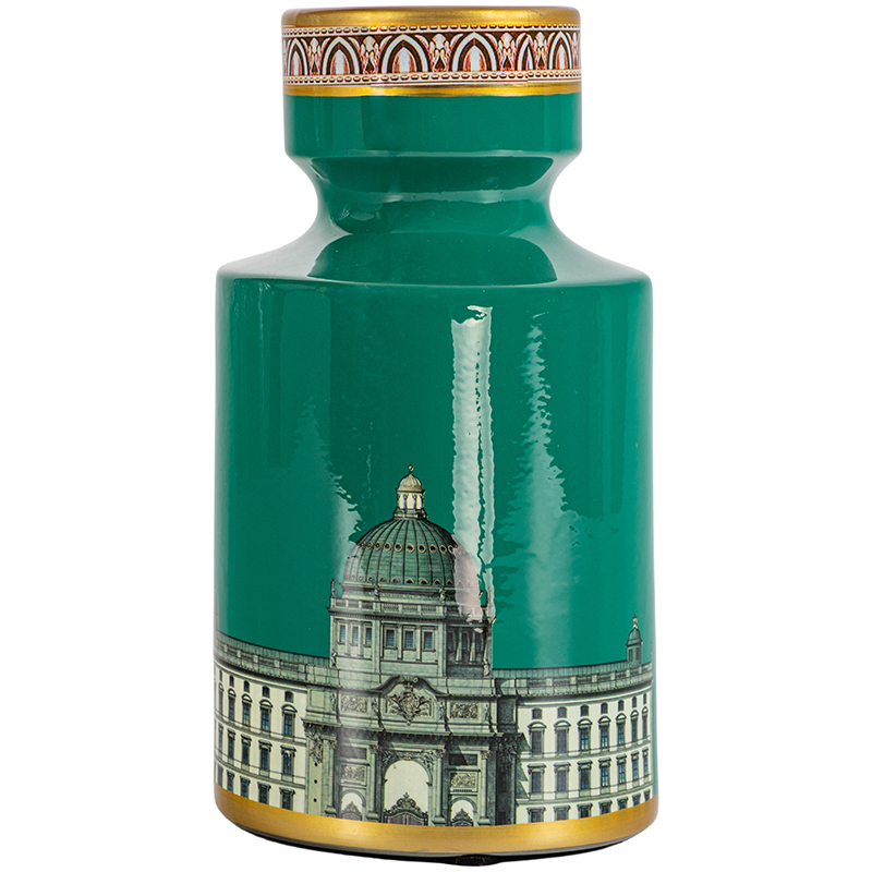 Ваза Old Town Green Vase Зеленый Золотой Ваза Old Town Green Vase Зеленый Золотой в Твери | Loft Concept