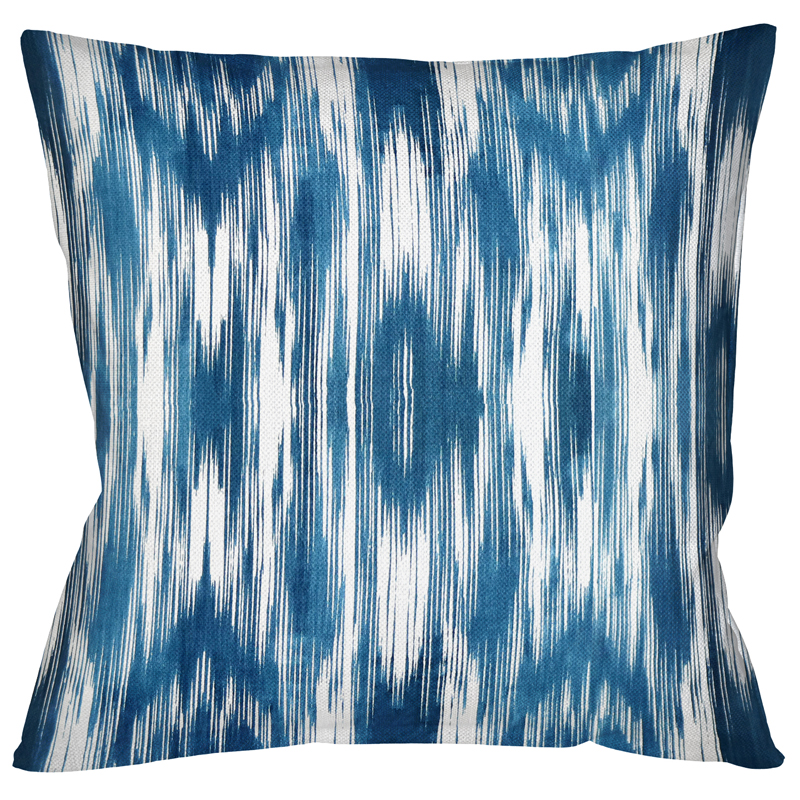 Декоративная подушка с голубым узором Ikat Pattern Голубой Белый Декоративная подушка с голубым узором Ikat Pattern Голубой Белый в Твери | Loft Concept