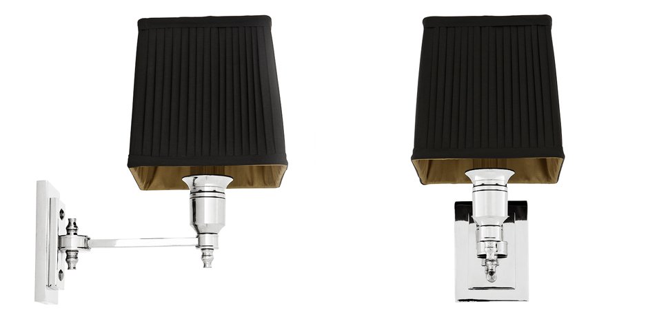 Бра Wall Lamp Lexington Single Nickel+Black Бра Wall Lamp Lexington Single Nickel+Black - Loft-Concept в Твери