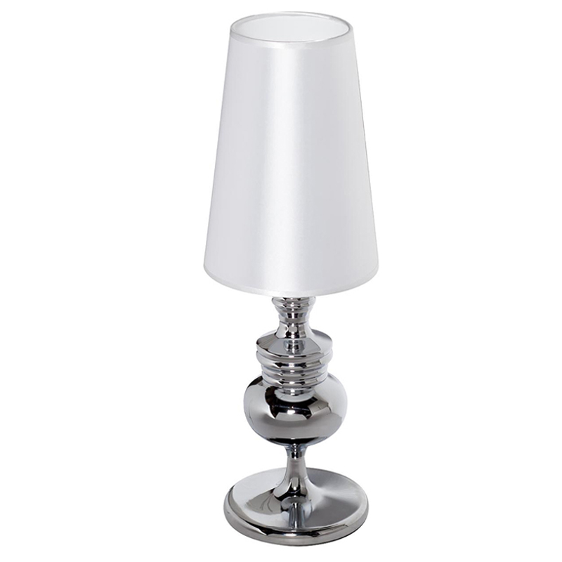 Настольная лампа Brumley Table Lamp Хром Белый Настольная лампа Brumley Table Lamp Хром Белый в Твери | Loft Concept