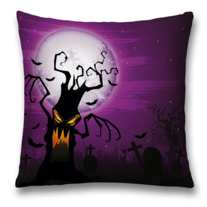 Подушка Halloween Terrible Tree Черный Пурпурно-фиолетовый Подушка Halloween Terrible Tree Черный Пурпурно-фиолетовый в Твери | Loft Concept