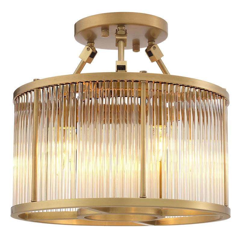 Потолочный светильник Eichholtz  Ceiling Lamp Bernardi S Brass Прозрачное Стекло Латунь в Твери | Loft Concept 