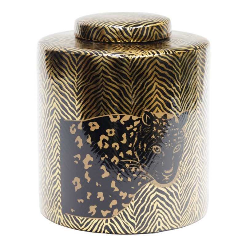 Ваза Leopard Vase black and gold 25 Черный Золотой Ваза Leopard Vase black and gold 25 Черный Золотой в Твери | Loft Concept