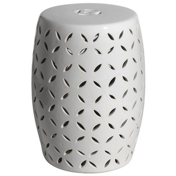 Керамический табурет Carved Garden Stool - White Белый Керамический табурет Carved Garden Stool - White Белый в Твери | Loft Concept
