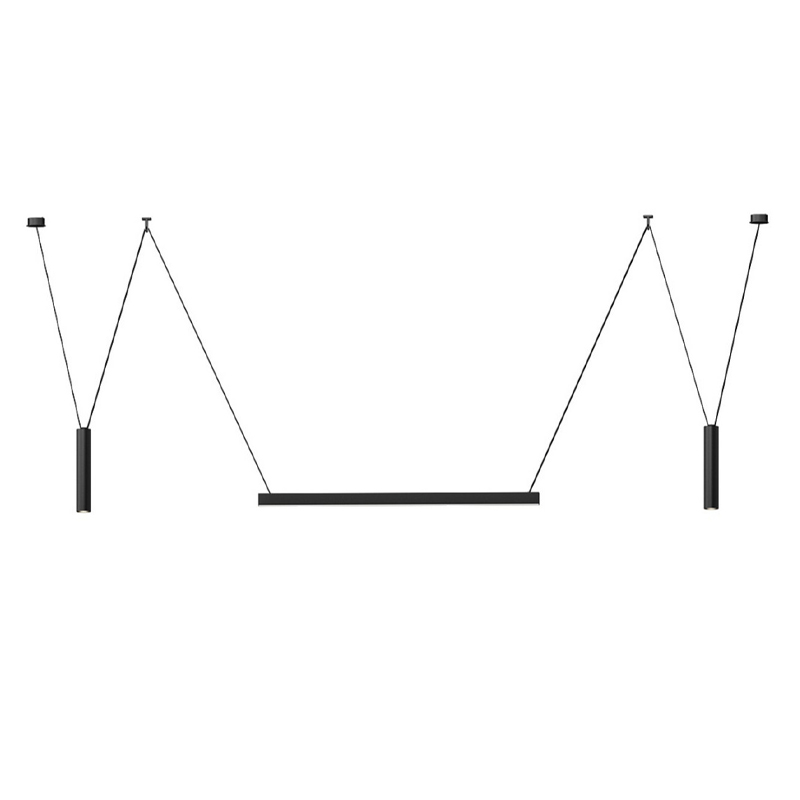 Комплект трековой системы из трех светильников черного цвета Flos Wireline Lighting Черный Комплект трековой системы из трех светильников черного цвета Flos Wireline Lighting Черный в Твери | Loft Concept