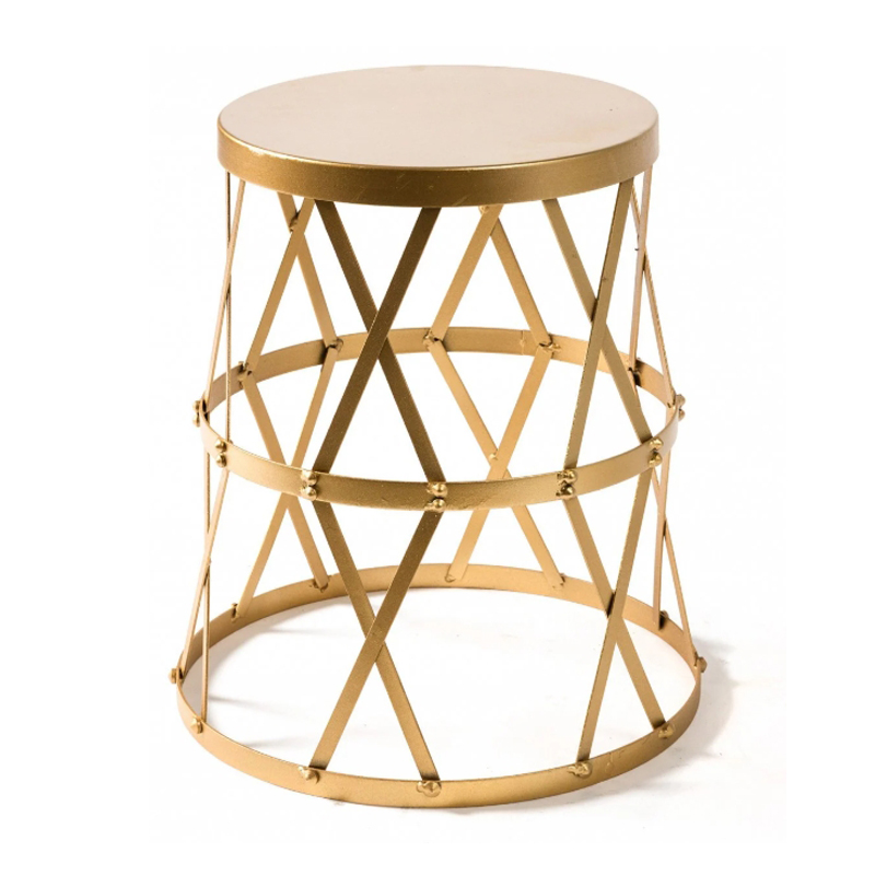 Приставной стол Metal Round Drum матовое золото Приставной стол Metal Round Drum матовое золото в Твери | Loft Concept