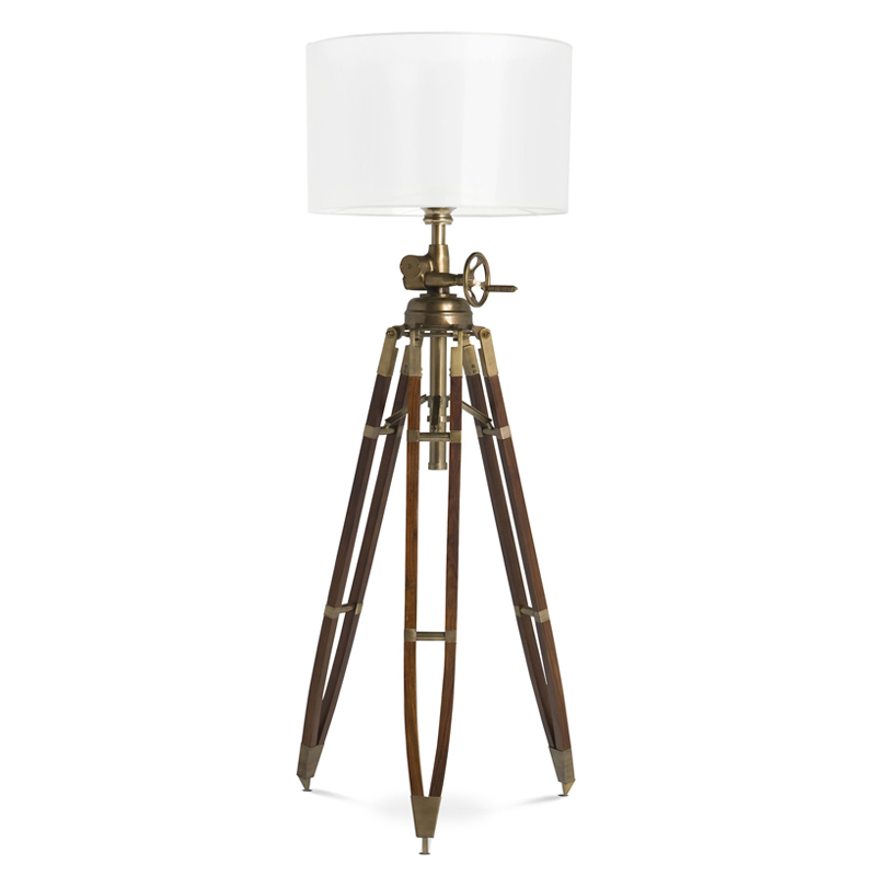 Торшер Eichholtz Floor Lamp Royal Marine Cream Кремовый Коричневый Латунь Античная полированная Торшер Eichholtz Floor Lamp Royal Marine Cream Кремовый Коричневый Латунь Античная полированная в Твери | Loft Concept