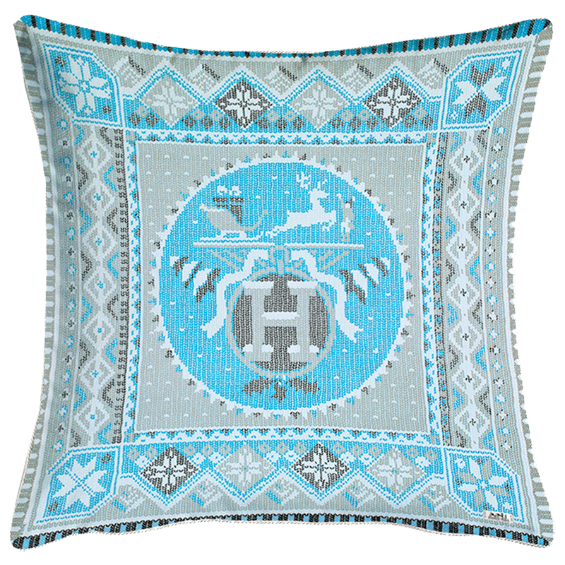 Декоративная подушка Hermes Christmas 172 Голубой Серый Декоративная подушка Hermes Christmas 172 Голубой Серый в Твери | Loft Concept