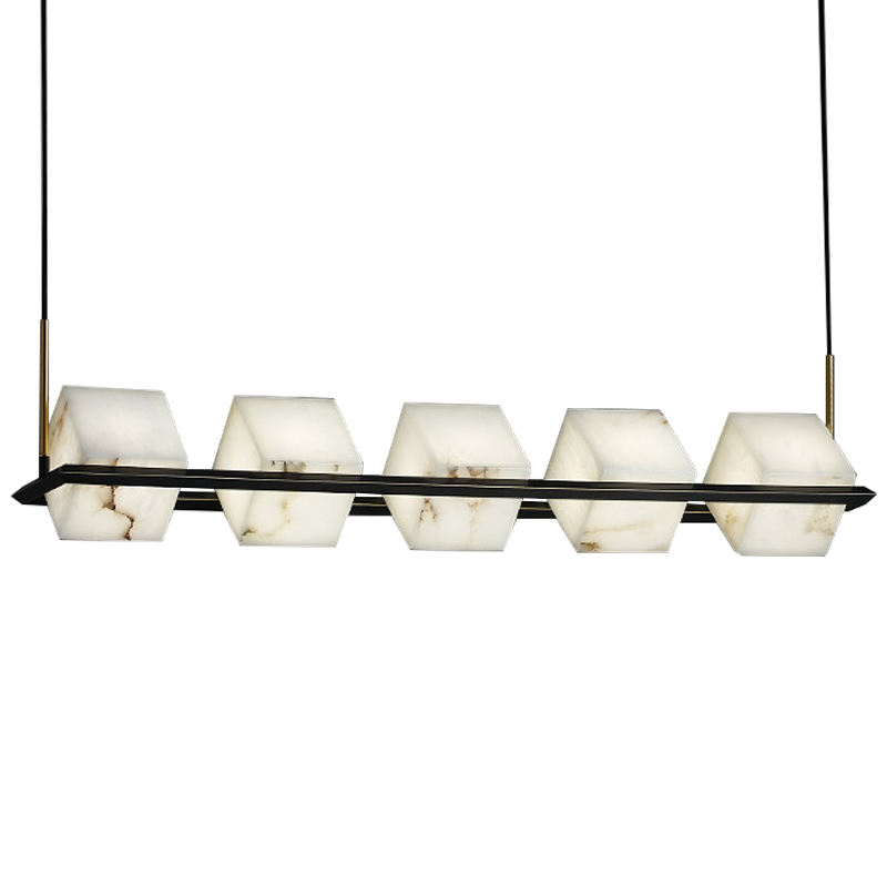 Люстра Marble Cubes Modern Light Chandelier 5 плафонов Черный Белый Мрамор Bianco Латунь Люстра Marble Cubes Modern Light Chandelier 5 плафонов Черный Белый Мрамор Bianco Латунь в Твери | Loft Concept