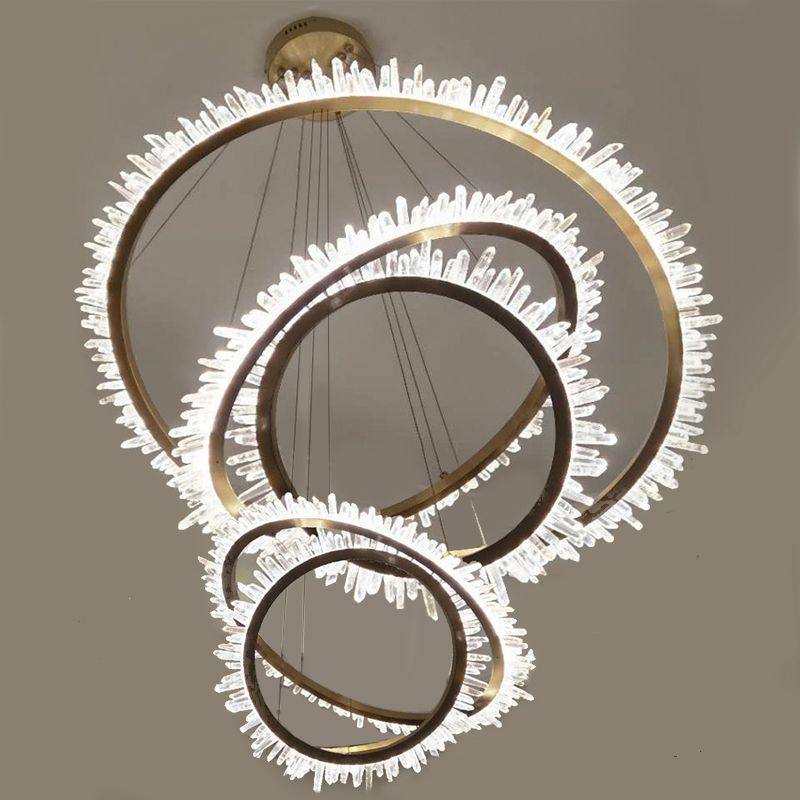 Люстра для высокого потолка Большие Кольца с кристаллами chandelier Large Rings Crystals Золотой Прозрачный Люстра для высокого потолка Большие Кольца с кристаллами chandelier Large Rings Crystals Золотой Прозрачный в Твери | Loft Concept