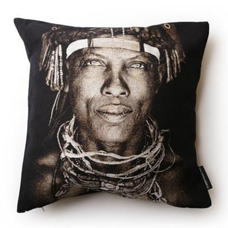 Декоративная Подушка Ovakaona Tribe Angola Черный Серый Декоративная Подушка Ovakaona Tribe Angola Черный Серый в Твери | Loft Concept