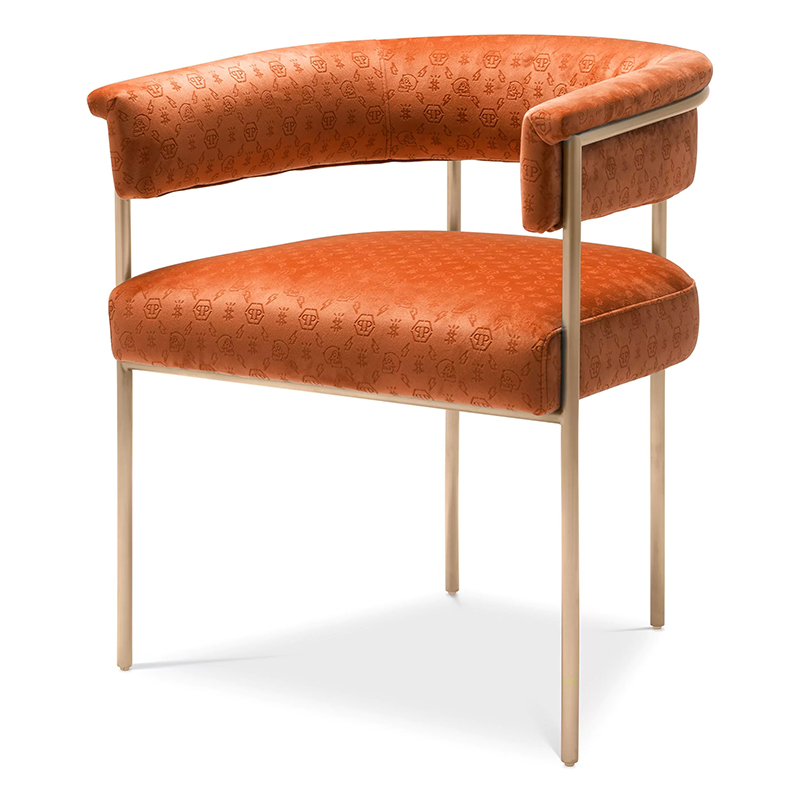 Стул Philipp Plein Dining Chair Monogram Оранжевый Оранжевый Золотой Стул Philipp Plein Dining Chair Monogram Оранжевый Оранжевый Золотой в Твери | Loft Concept