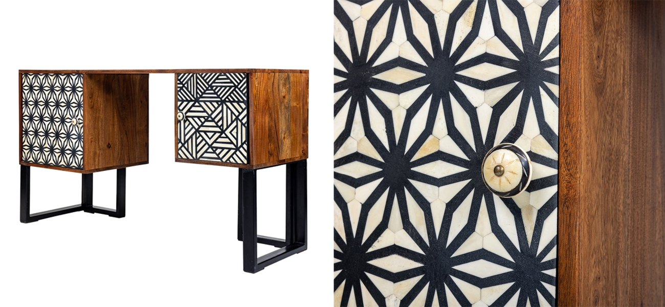 Рабочий стол с орнаментом Bone Inlay - фото