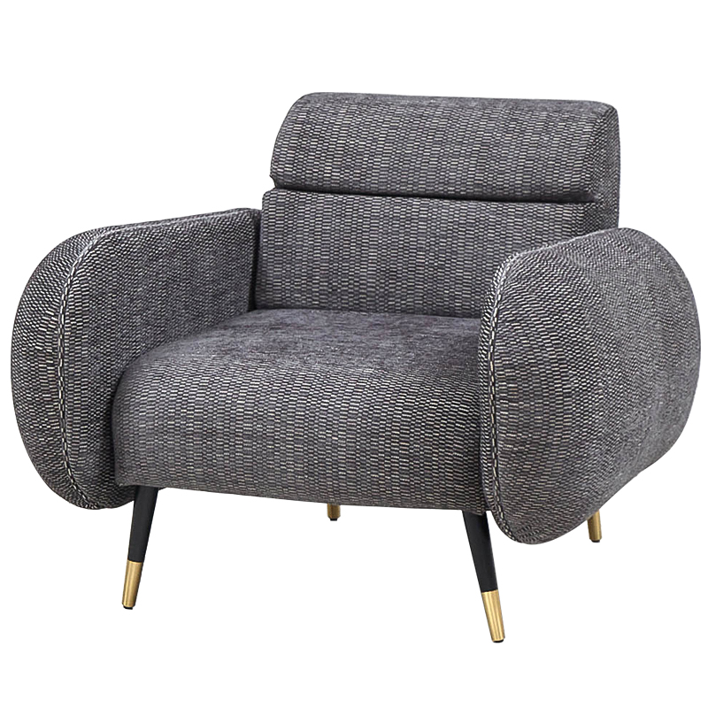 Кресло Hebert Armchair Grey Серый Черный Латунь Кресло Hebert Armchair Grey Серый Черный Латунь в Твери | Loft Concept