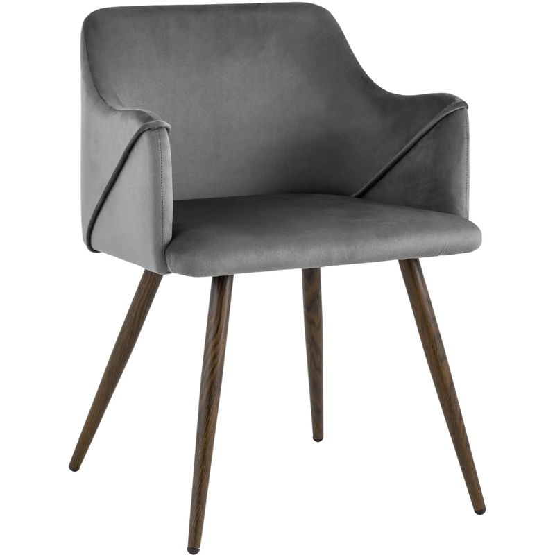 Стул Monarch Chair Серый Велюр Серый Коричневый Стул Monarch Chair Серый Велюр Серый Коричневый в Твери | Loft Concept