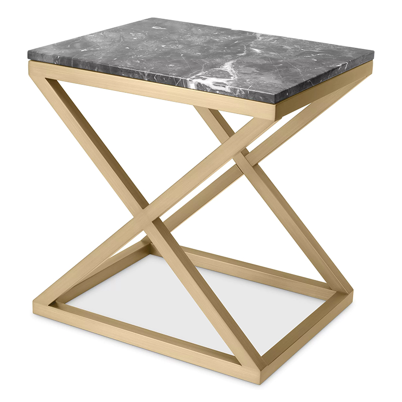 Приставной стол Eichholtz Side Table Criss Cross Латунь Серый Приставной стол Eichholtz Side Table Criss Cross Латунь Серый в Твери | Loft Concept