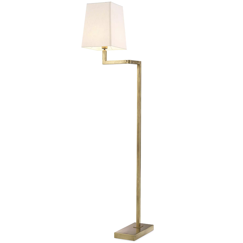 Торшер Eichholtz Floor Lamp Cambell Brass Латунь Винтажная латунь Белый Торшер Eichholtz Floor Lamp Cambell Brass Латунь Винтажная латунь Белый в Твери | Loft Concept
