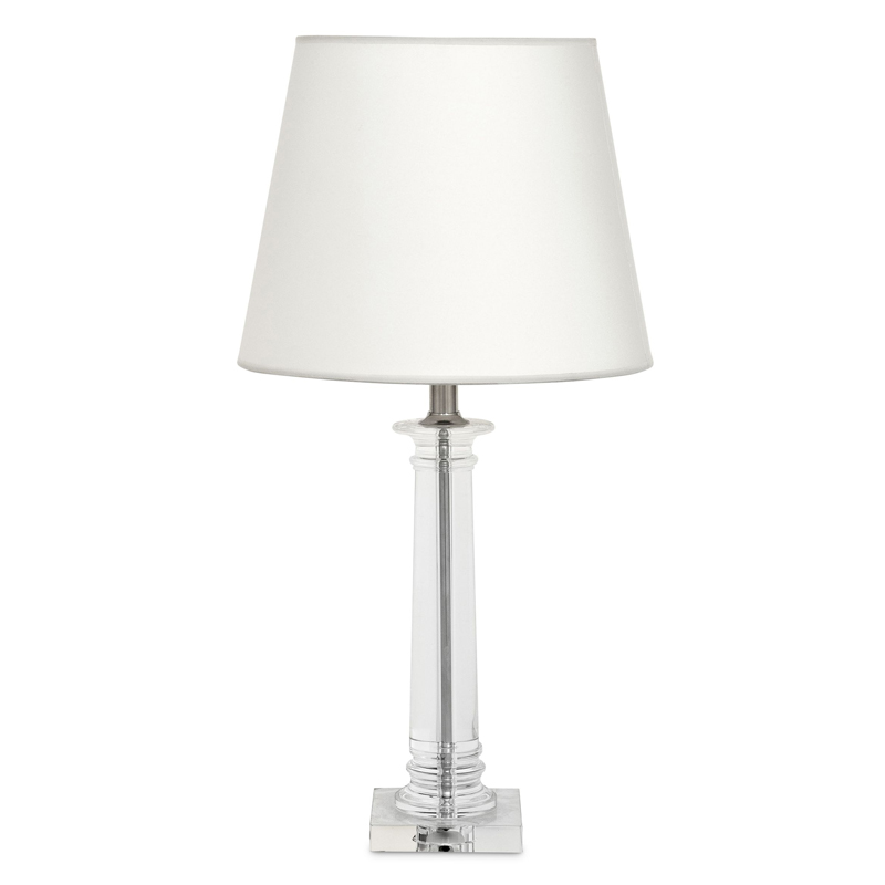 Настольная лампа Eichholtz Table Lamp Bulgari S Прозрачный Белый Никель Настольная лампа Eichholtz Table Lamp Bulgari S Прозрачный Белый Никель в Твери | Loft Concept