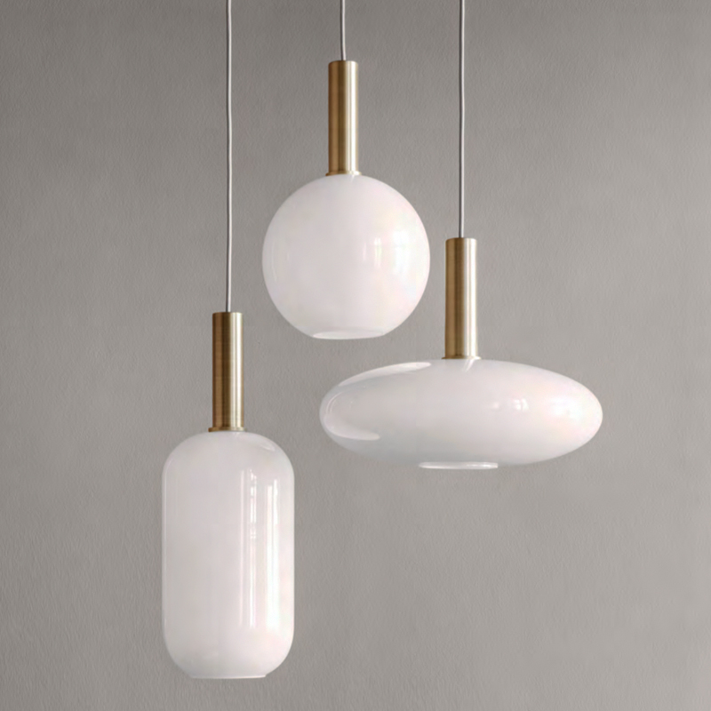 Подвесной светильник Ferm Living Opal Lamp Белый Золотой Подвесной светильник Ferm Living Opal Lamp Белый Золотой в Твери | Loft Concept