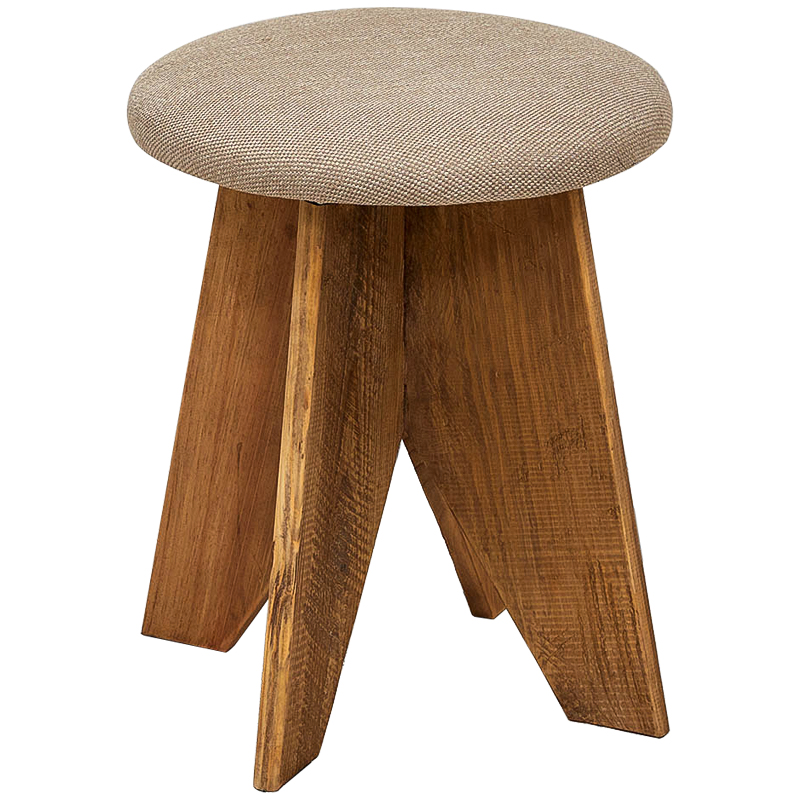 Пуф деревянный круглый Aime Wood Round Pouf Бежево-серый Древесина Пуф деревянный круглый Aime Wood Round Pouf Бежево-серый Древесина в Твери | Loft Concept