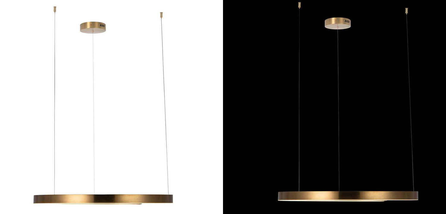 Подвесной светильник Half Ring brass 80 - фото