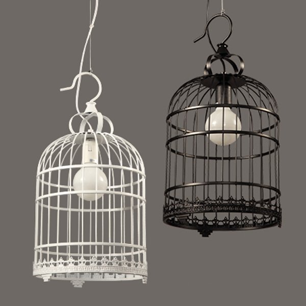 Подвесной светильник Bird Cage Белый Черный Подвесной светильник Bird Cage Белый Черный в Твери | Loft Concept