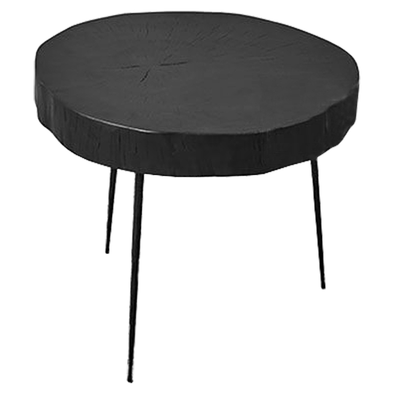 Приставной стол Saw Cut Black Wood Side Table Черный Приставной стол Saw Cut Black Wood Side Table Черный в Твери | Loft Concept