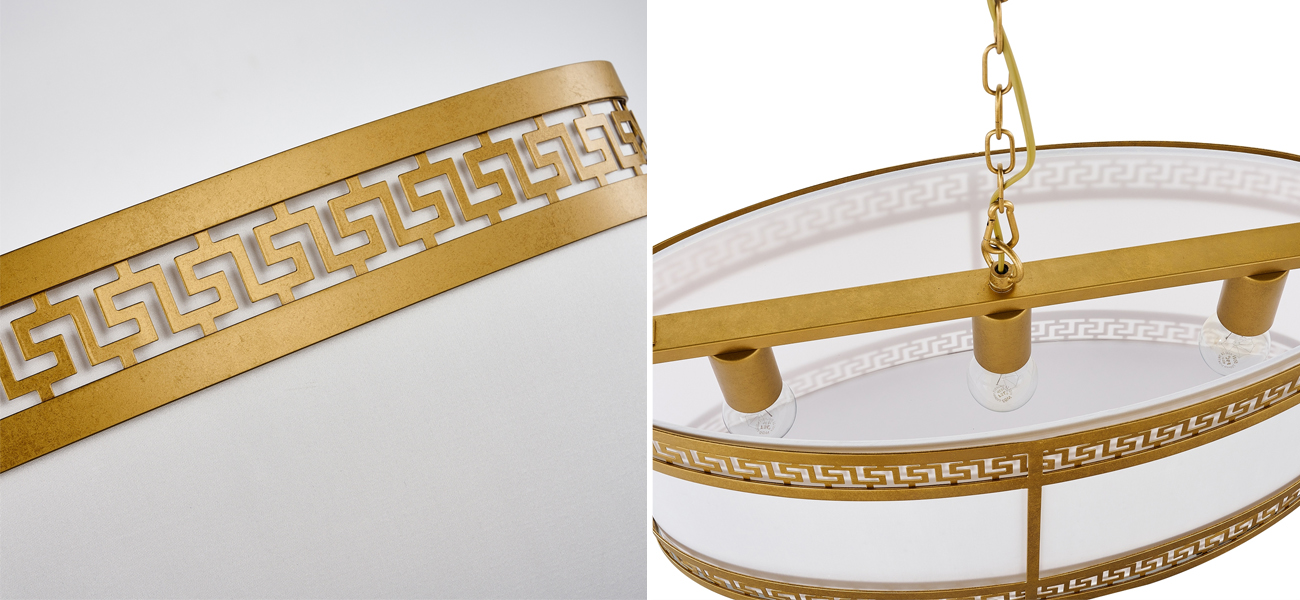 Люстра с греческим орнаментом Miander Gold - фото №1